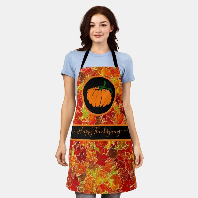 Alles Gute zum Erntedankfest! Glittery Maple Blätt Schürze (Getragen)