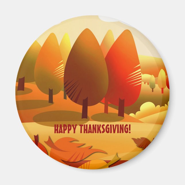 Alles Gute zum Erntedankfest. Herbstlandschaft Magnet (Vorne)