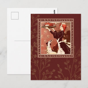 Alles Gute zum Erntedankfest. Vintage Art Postkart Postkarte