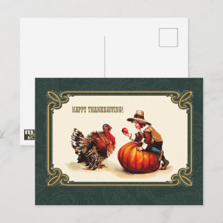 Alles Gute zum Erntedankfest. Vintage Design-Postk Postkarte