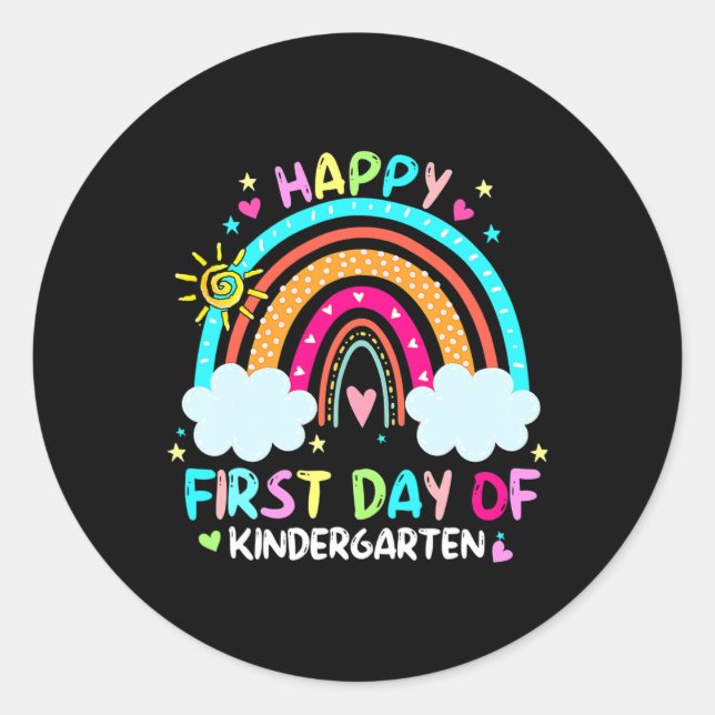 Alles Gute zum ersten Kindergarten zurück zur Schu Runder Aufkleber (Vorderseite)