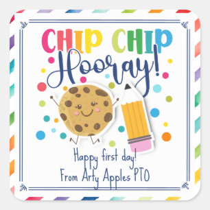 Alles Gute zum ersten Schulkeks Quadratischer Aufkleber