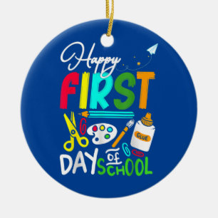 Alles Gute zum ersten Schultag für Jungen, Mädchen Keramik Ornament