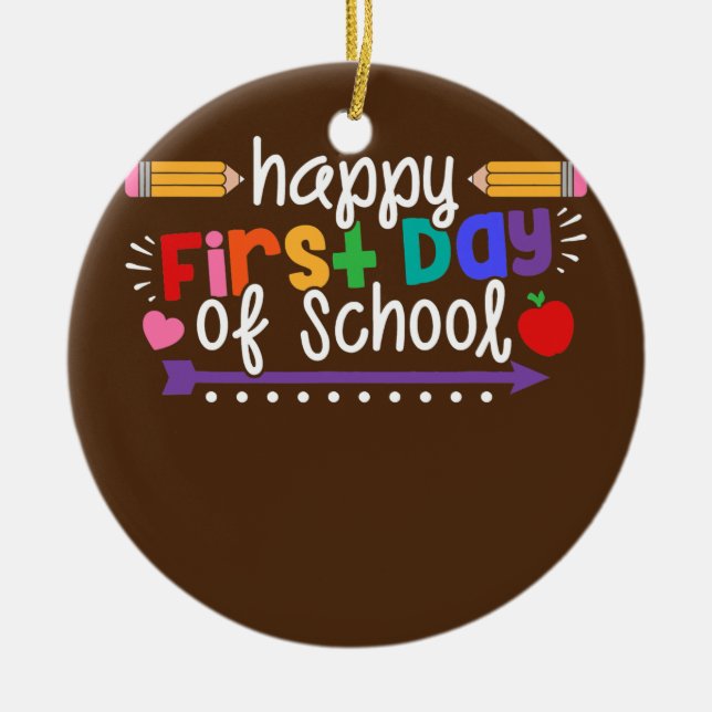 Alles Gute zum ersten Schultag Keramik Ornament (Vorne)