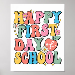 Alles Gute zum ersten Schultag Kinder kommen nach Poster
