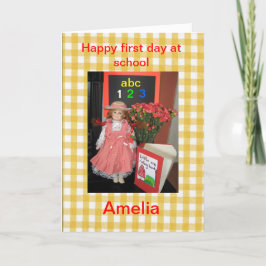 Alles Gute zum ersten Tag in der Schule Amelia Kar Karte