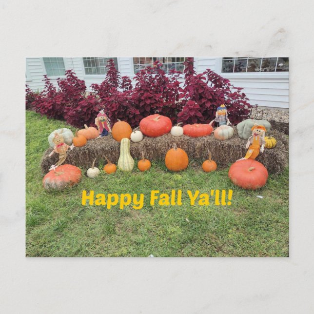 Alles Gute zum Fall Ya'll! Postkarte (Vorderseite)