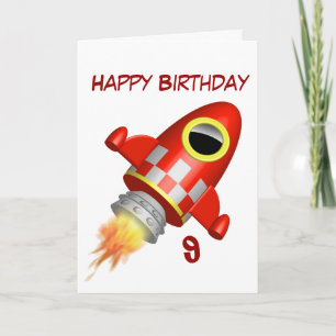 Alles- Gute zum Geburtstag9. kleines Rocket-Thema Karte
