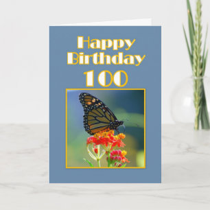 Alles Gute zum Geburtstag 100. - Monarch Butterfly Karte