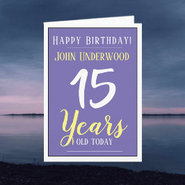 Alles Gute zum Geburtstag 15 Jahre alt Karte