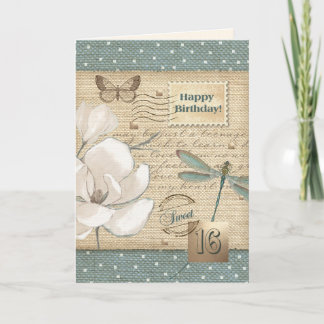 Alles Gute zum Geburtstag. 16 . Geburtstag Vintag  Einladung