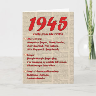 Alles Gute zum Geburtstag 1945-jährig von den Karte