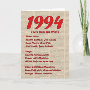Alles Gute zum Geburtstag 1994 Jahr der Geburtenna Karte