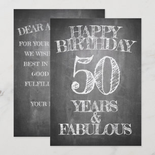 Alles Gute zum Geburtstag - 50 Jahre & Fabelhaft Einladung