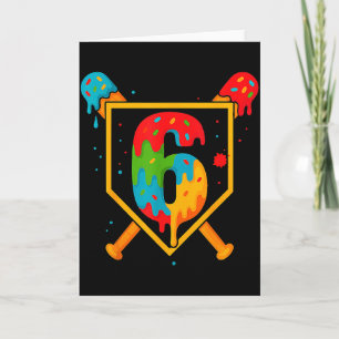 Alles Gute zum Geburtstag 6 Jahre alte Baseball Ei Karte