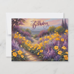 Alles Gute zum Geburtstag Abstrakte Sommerblumen  Postkarte