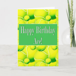Alles Gute zum Geburtstag Ace, Tennisball Karte