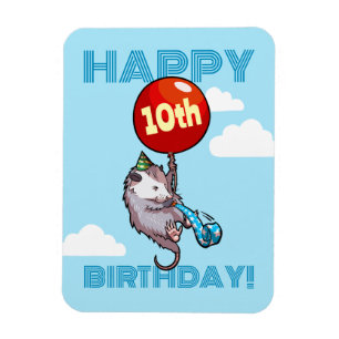 Alles Gute zum Geburtstag! Add AGE Opossum & Red B Magnet