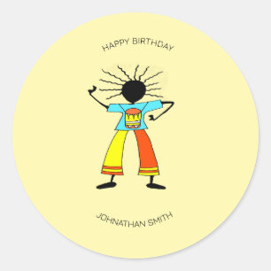 Alles Gute zum Geburtstag, afrikanischer Meister d Runder Aufkleber