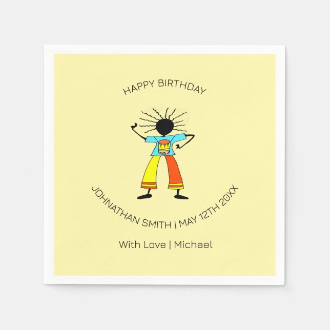 Alles Gute zum Geburtstag, afrikanischer Meister d Serviette (Vorderseite)