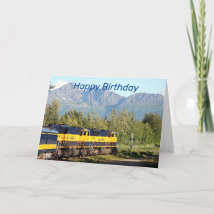 Alles Gute zum Geburtstag: Alaska Bahn und Berge Karte