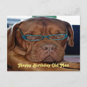 Alles Gute zum Geburtstag, alter Mann Hundedruck Postkarte