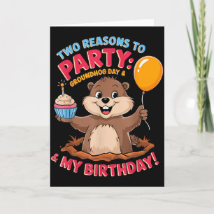 Alles Gute zum Geburtstag am Tag des Murmeltieres Karte