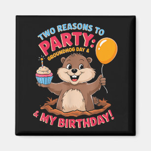 Alles Gute zum Geburtstag am Tag des Murmeltieres  Magnet