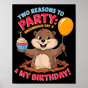 Alles Gute zum Geburtstag am Tag des Murmeltieres Poster