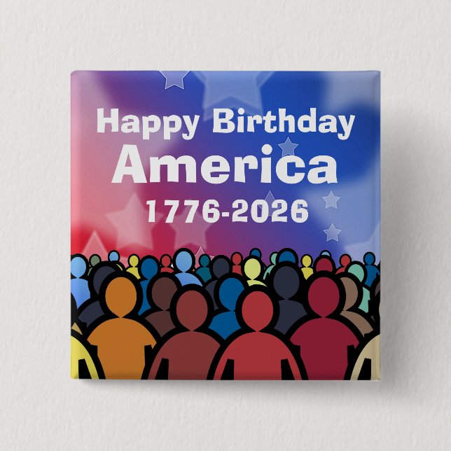 Alles Gute zum Geburtstag Amerika 1776 bis 2026 Button (Vorderseite)