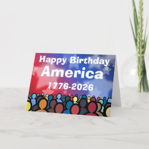 Alles Gute zum Geburtstag Amerika 1776 bis 2026 Karte