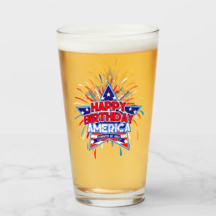 Alles Gute zum Geburtstag Amerika 4. Juli Unabhäng Glas