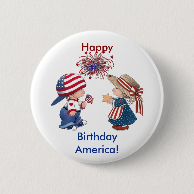 Alles Gute zum Geburtstag Amerika Button (Vorderseite)