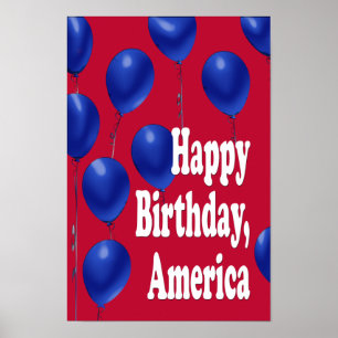 Alles Gute zum Geburtstag, Amerika drucken Poster