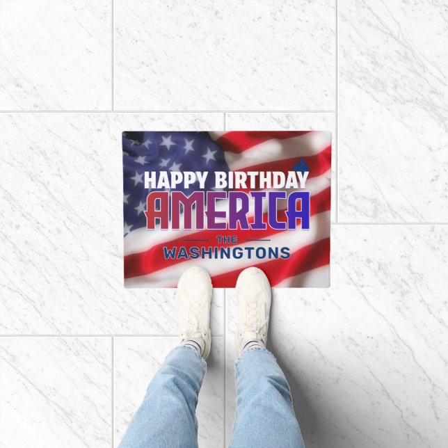 ALLES GUTE ZUM GEBURTSTAG AMERIKA FUßMATTE (Indoor)