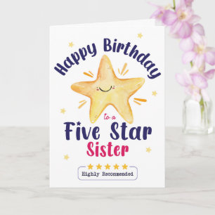 Alles Gute zum Geburtstag an eine Fünf-Sterne-Schw Karte