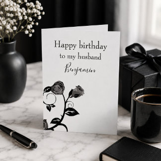 Alles Gute zum Geburtstag an meinen Ehemann schwar Karte