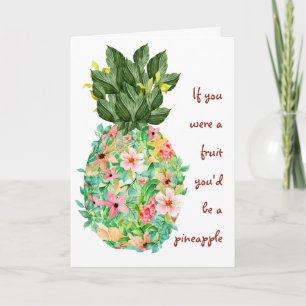 Alles Gute zum Geburtstag Ananas Frucht Süßes Herz Karte