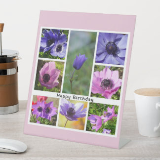 Alles Gute zum Geburtstag Anemone Fotocollage Sockelschild