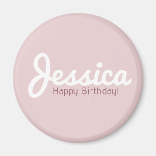 Alles Gute zum Geburtstag, anpassbarer Name Rosé Magnet