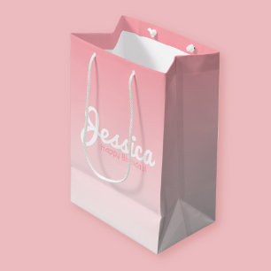 Alles Gute zum Geburtstag, anpassbarer Name Rose Mittlere Geschenktüte