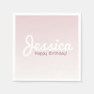 Alles Gute zum Geburtstag, anpassbarer Name Rose Serviette