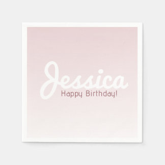 Alles Gute zum Geburtstag, anpassbarer Name | Rose Serviette