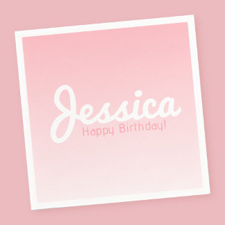 Alles Gute zum Geburtstag, anpassbarer Name | Rose Serviette