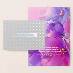 Alles Gute zum Geburtstag. Aquarellblume Luxus Folienkarte