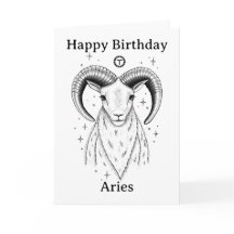 Alles Gute zum Geburtstag Aries Widder Handgezeich