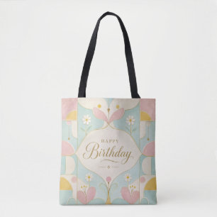 Alles Gute zum Geburtstag Art Deco Pastell Blumen