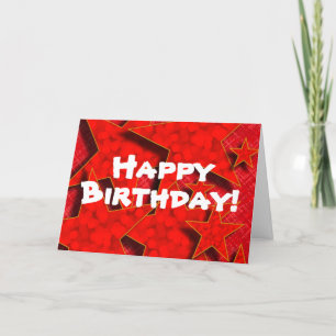 Alles Gute zum Geburtstag auf der Red Stars Card Karte