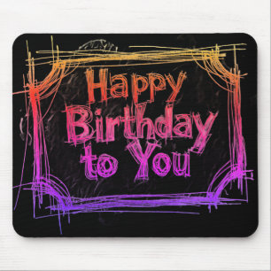 Alles Gute zum Geburtstag auf einem schwarzen Comp Mousepad