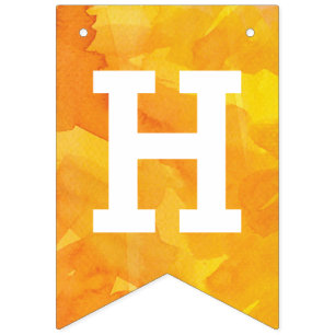 Alles Gute zum Geburtstag auf goldenem Aquarell Wimpelkette